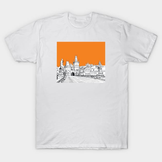 Charles Bridge in Prague T-Shirt by StefanAlfonso